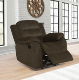 Rodman - Sillón reclinable planeador tapizado - Chocolate