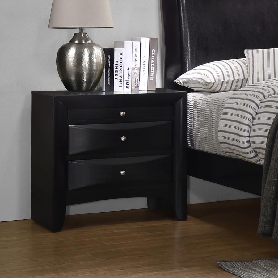 Briana - Rectangular 2-Drawer Nightstand - Black