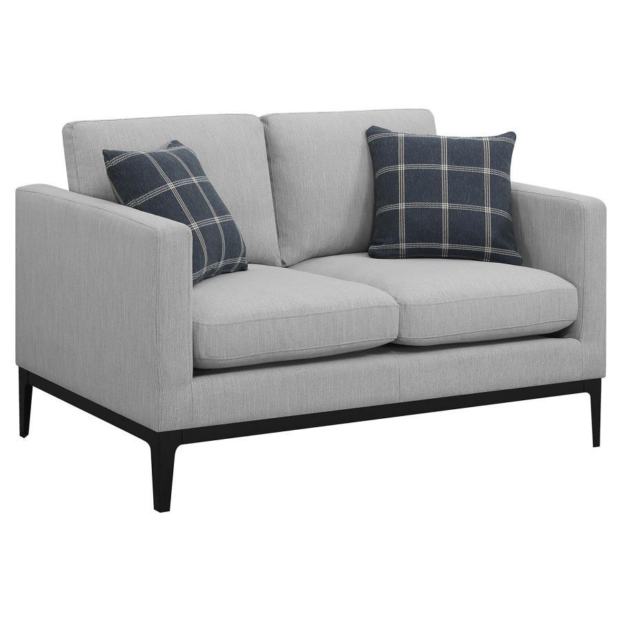 Apperson - Loveseat con respaldo acolchado - Gris claro