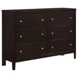 Carlton - 6-Drawer Rectangular Dresser - Cappuccino