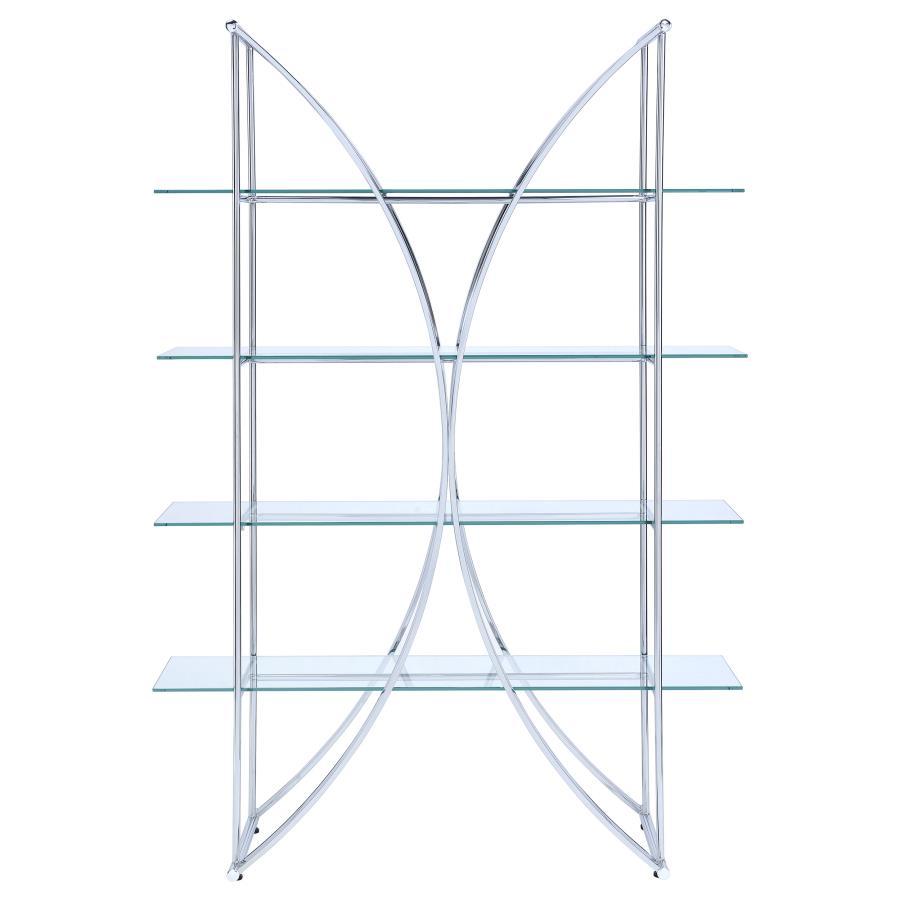 Larson - Librería de 4 niveles - Cromo y transparente