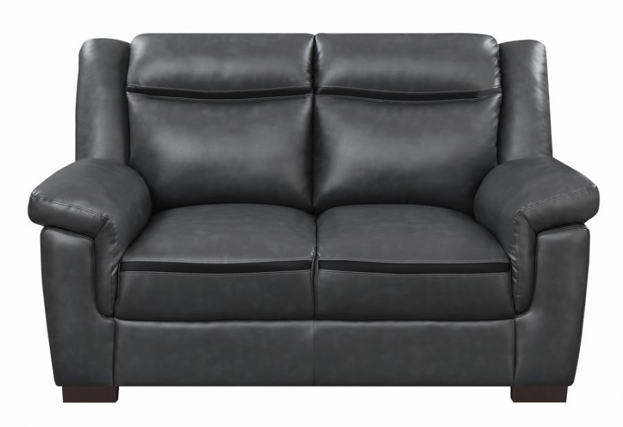 Arabella - Loveseat tapizado con cubierta tipo almohada - Gris