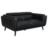 Shania - Track Arms Loveseat With Tapered Legs - Black