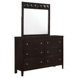 Carlton - 6-Drawer Rectangular Dresser With Mirror - Cappuccino