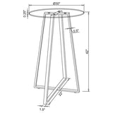 Zanella - Mesa de bar con tapa de cristal - Cromo
