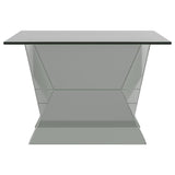 Taffeta - V-Shaped Coffee Table With Glass Top - Silver