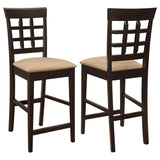 Gabriel - Upholstered Counter Height Stools (Set of 2) - Cappuccino And Beige - Wood