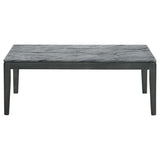 Mozzi - Mesa de centro rectangular de mármol sintético - Gris y negro