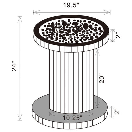 Dorielle - Crystal Inlay Round Top Accent Table - Mirror