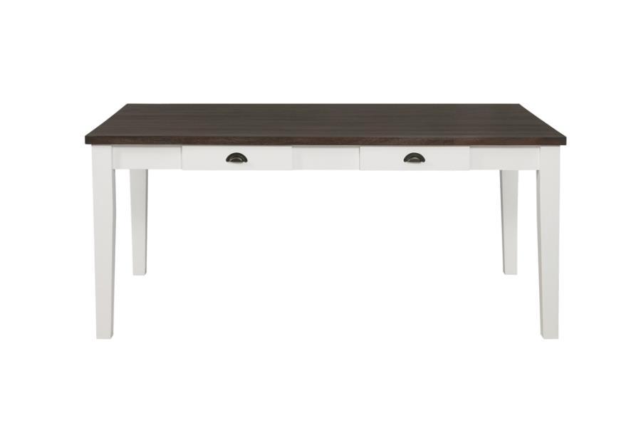 Kingman - Mesa de comedor con 4 cajones - Espresso y blanco