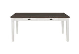 Kingman - Mesa de comedor con 4 cajones - Espresso y blanco