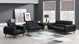 Shania - Track Arms Sofa With Tapered Legs - Black