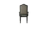 House - Beatrice Chair (Set of 2) - Two Tone Gray Fabric & Charcoal Finish