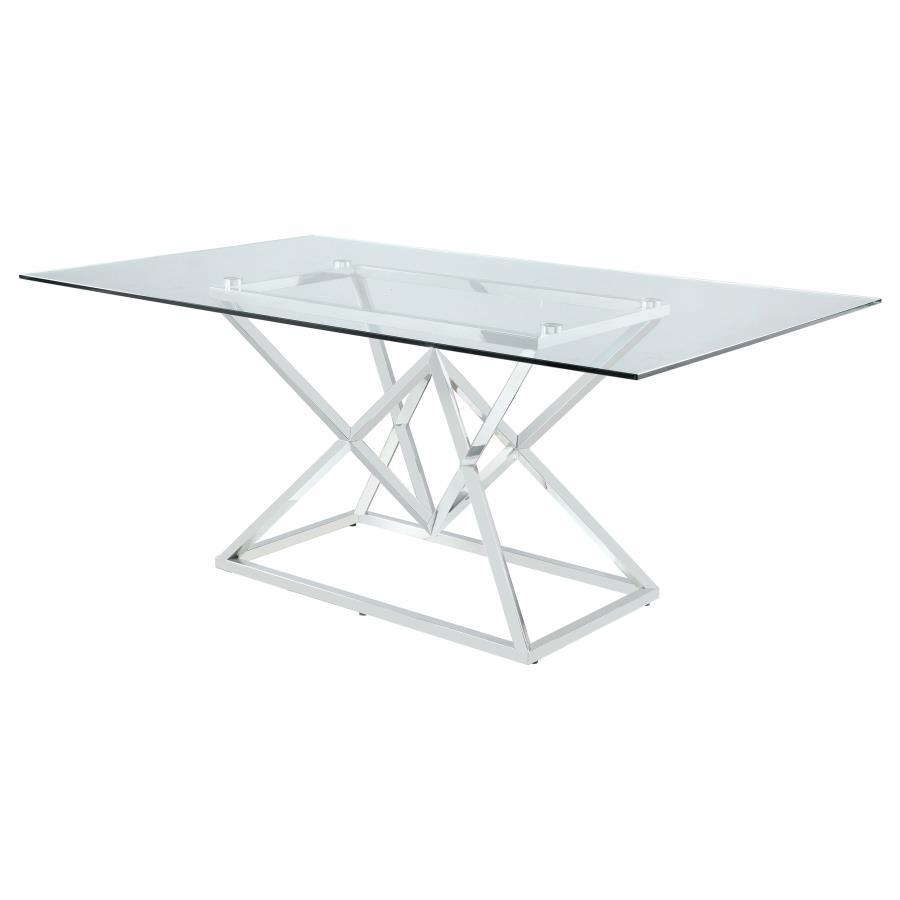 Beaufort - Rectangle Glass Top Dining Table - Chrome