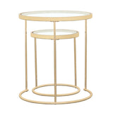 Maylin - 2 Piece Round Glass Top Nesting Tables - Gold