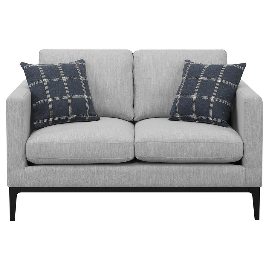 Apperson - Loveseat con respaldo acolchado - Gris claro