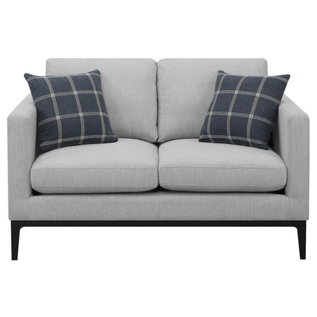 Apperson - Loveseat con respaldo acolchado - Gris claro