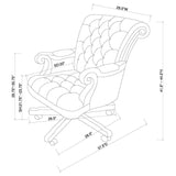 Calloway - Silla de oficina capitoné de altura ajustable - Marrón oscuro