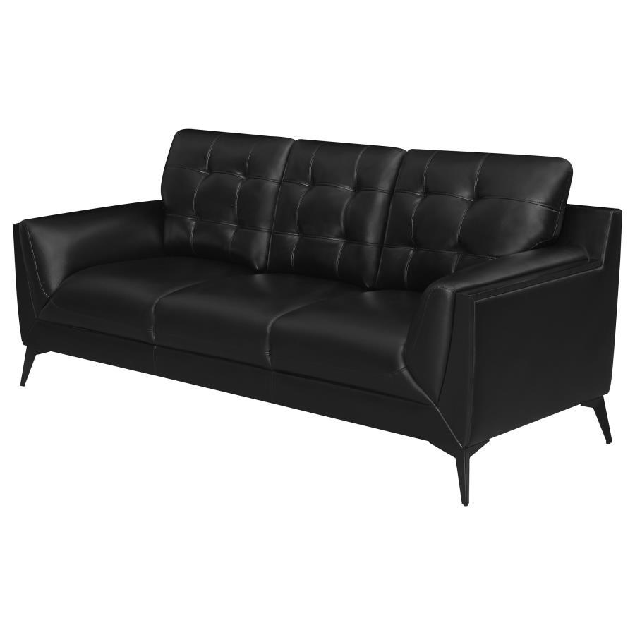 Moira - Upholstered Tufted Sofa With Track Arms - Black