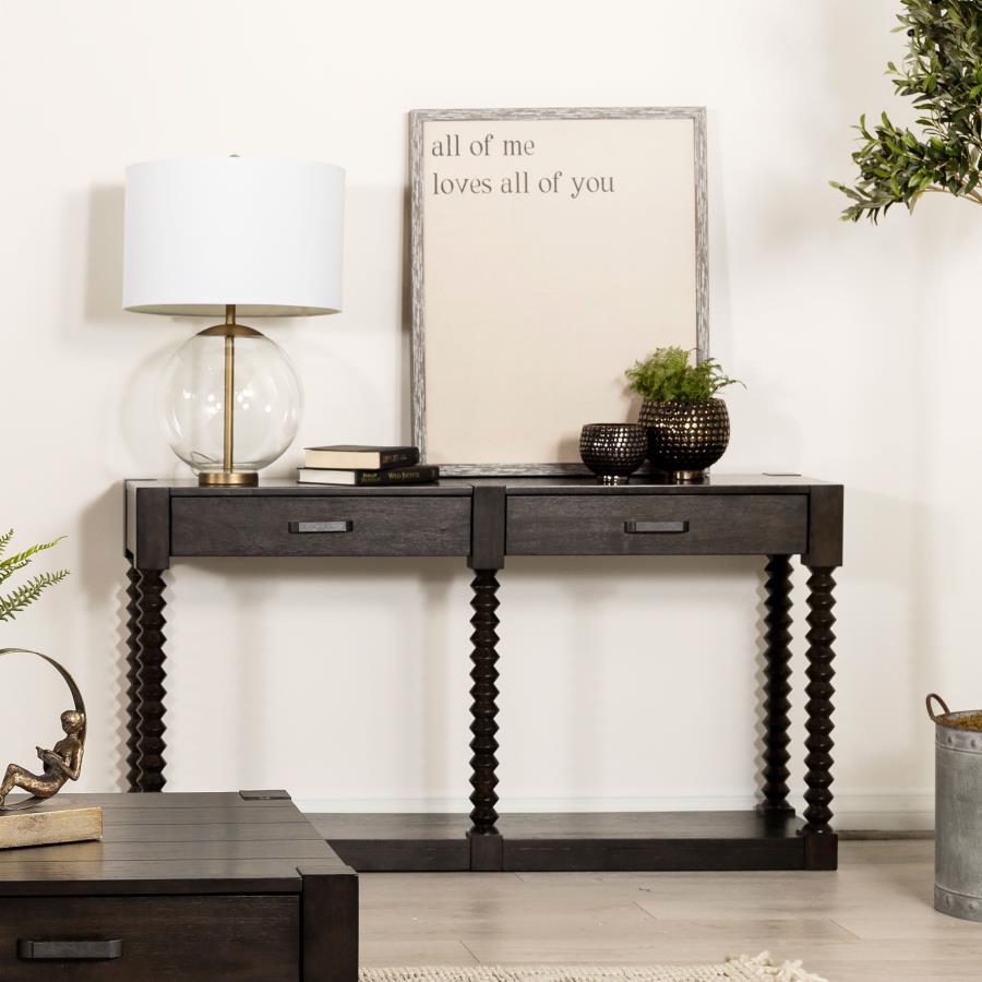 Meredith - 2-Drawer Sofa Table - Coffee Bean