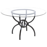 Aviano - Round 5 Piece Dining Set - Gunmetal And Brown