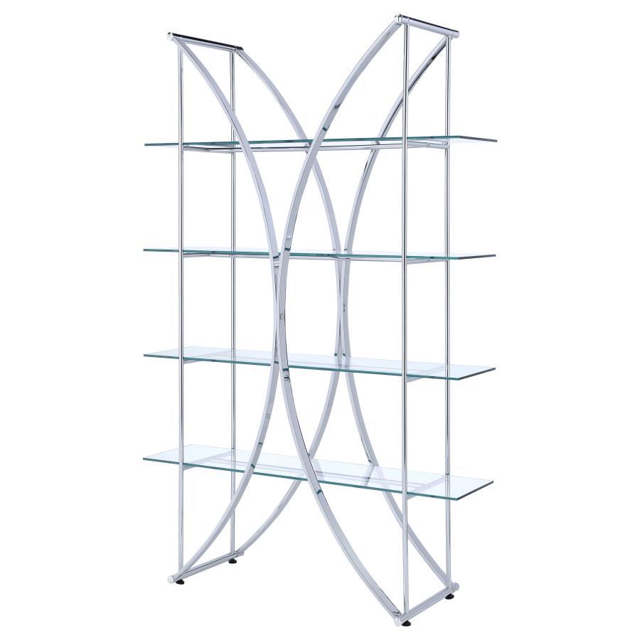 Larson - Librería de 4 niveles - Cromo y transparente