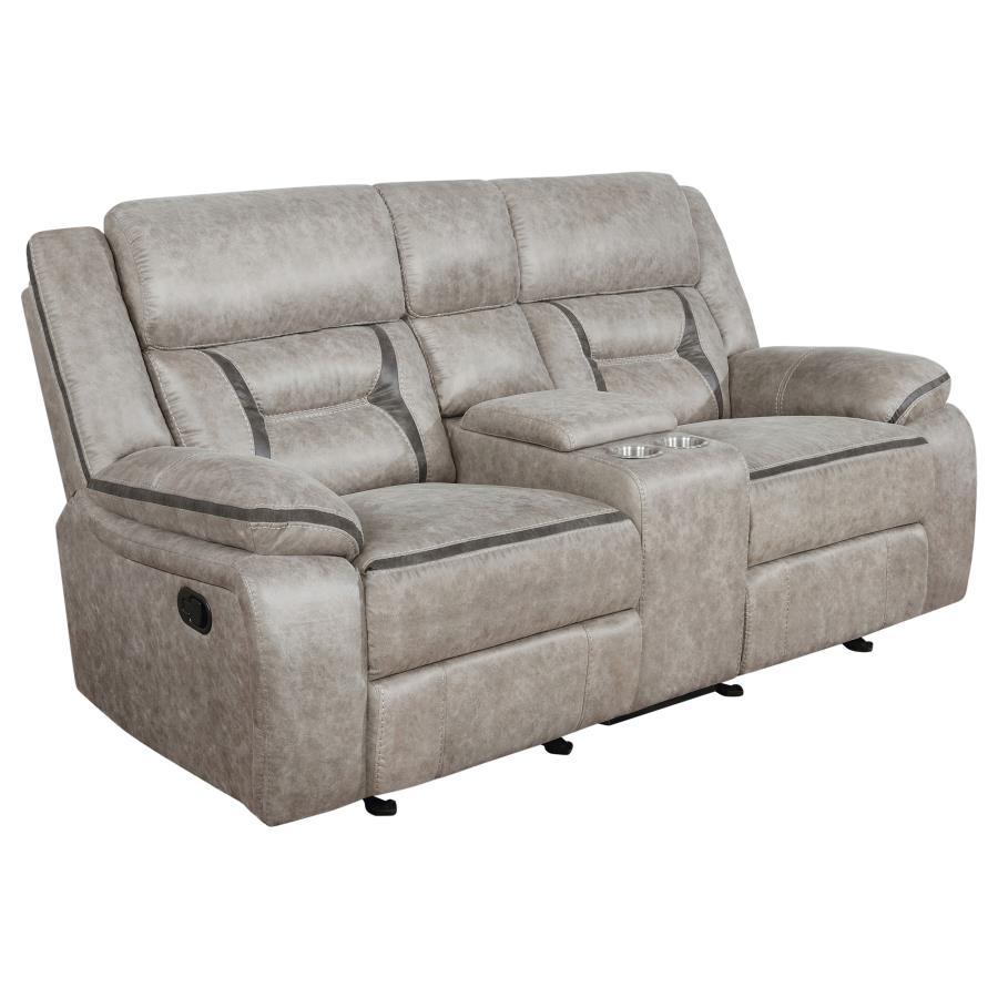 Greer - Loveseat planeador con consola