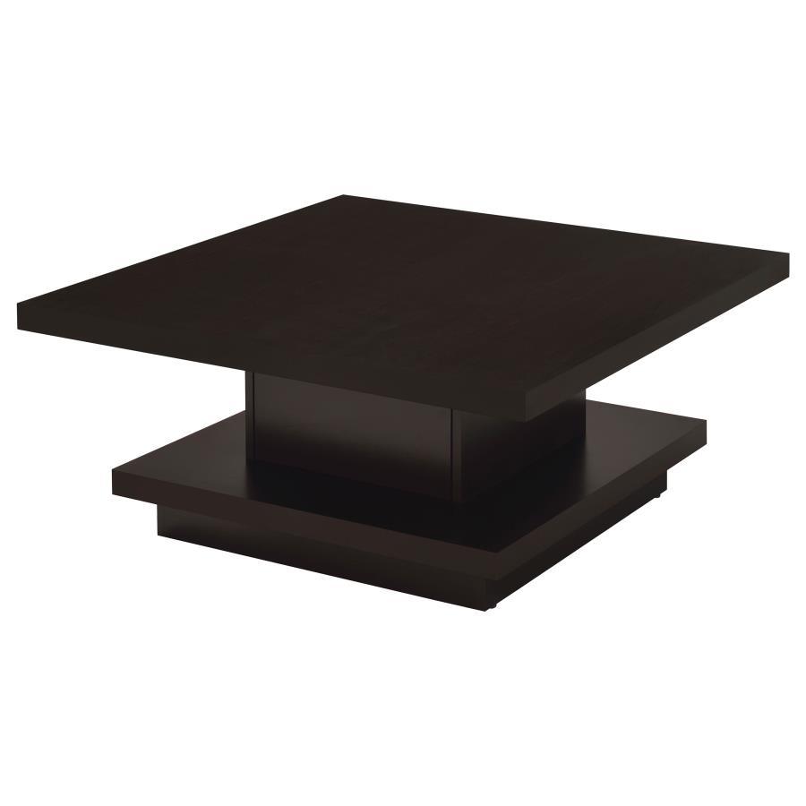 Reston - Pedestal Square Coffee Table - Cappuccino