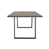 Misty - Mesa de comedor con patas tipo trineo - Sheesham gris y bronce