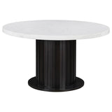 Sherry - Round Dining Table - Rustic Espresso And White