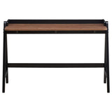 Raul - Writing Desk With USB Ports - Walnut And Black