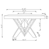 Taffeta - V-Shaped Sofa Table With Glass Top - Silver