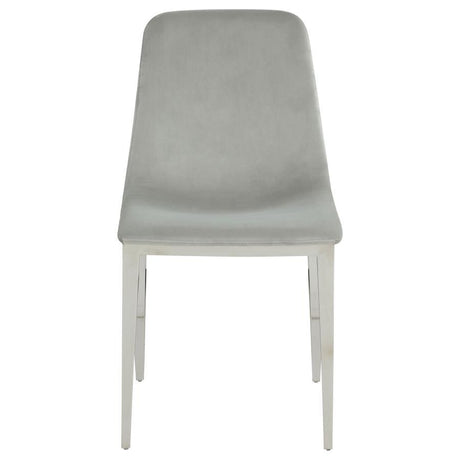 Irene - Upholstered Side Chairs (Set of 4) - Light Gray And Chrome