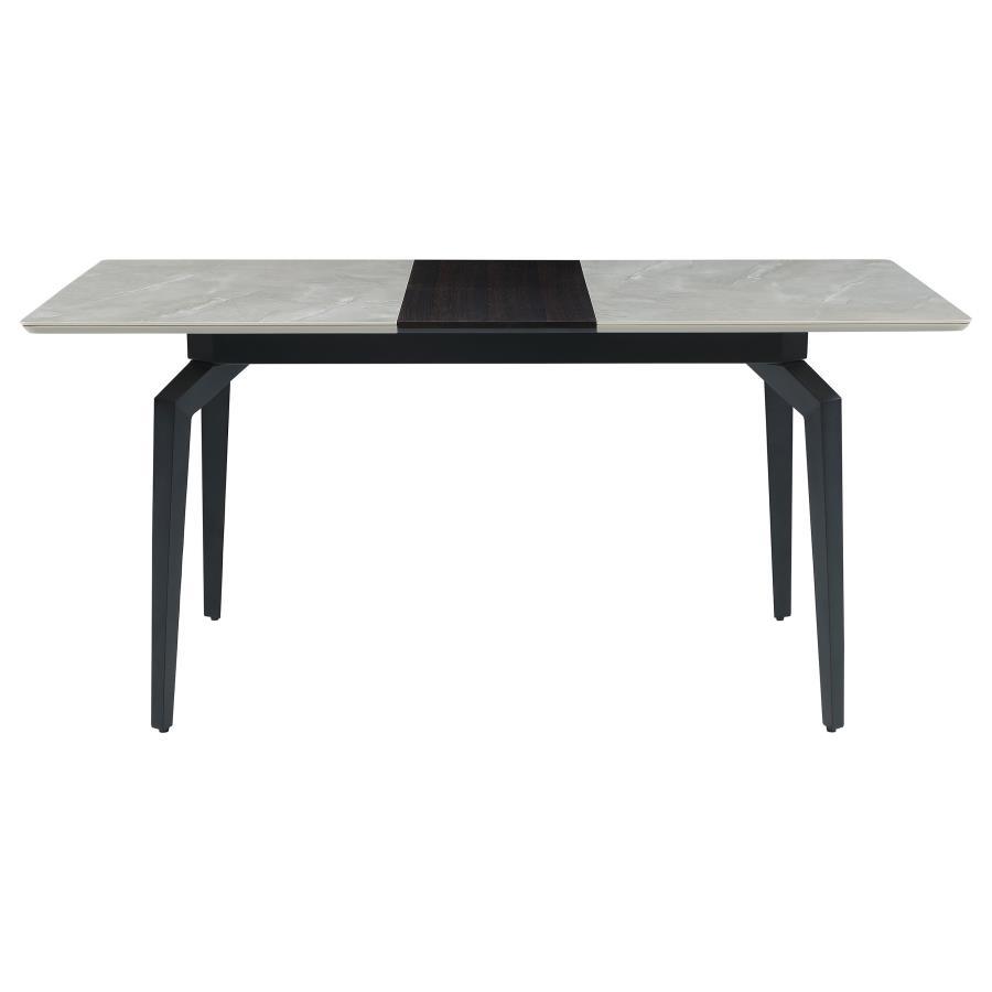 Mina - Mesa de comedor rectangular - Cerámica gris y negro arena