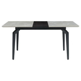 Mina - Mesa de comedor rectangular - Cerámica gris y negro arena