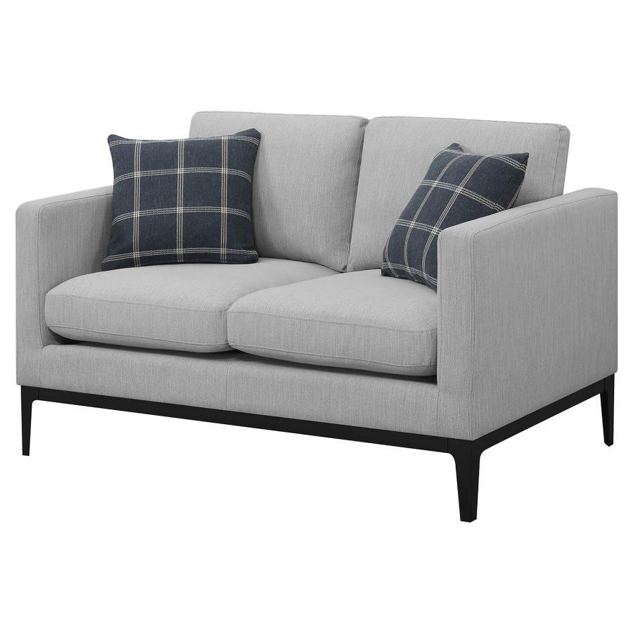 Apperson - Loveseat con respaldo acolchado - Gris claro