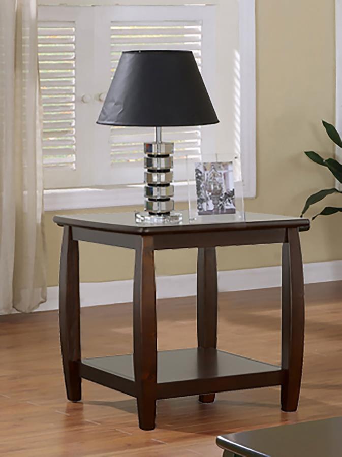 Dixon - Square End Table With Bottom Shelf - Espresso