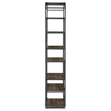 Leland - 6-Shelf Bookcase - Rustic Brown And Dark Gray