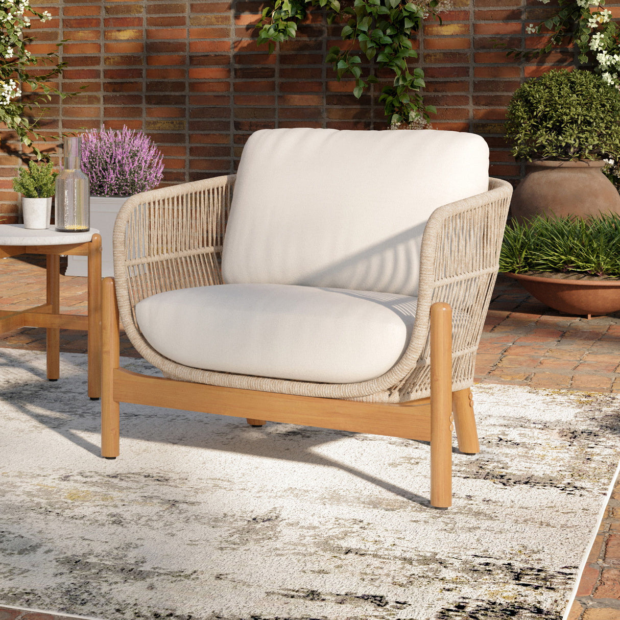 Solstice - Sillón Club de cuerda - Lino Beige