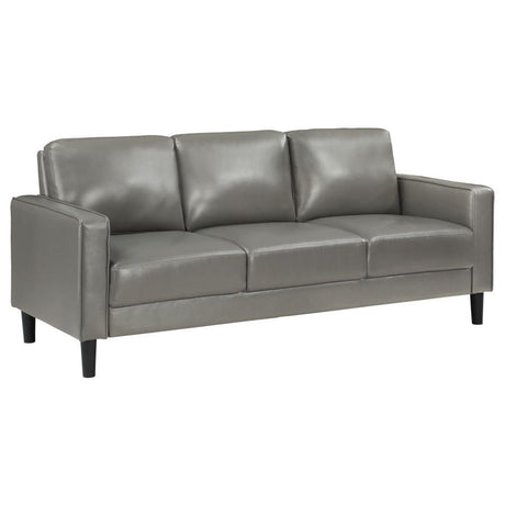 Ruth - Upholstered Track Arm Faux Leather Sofa