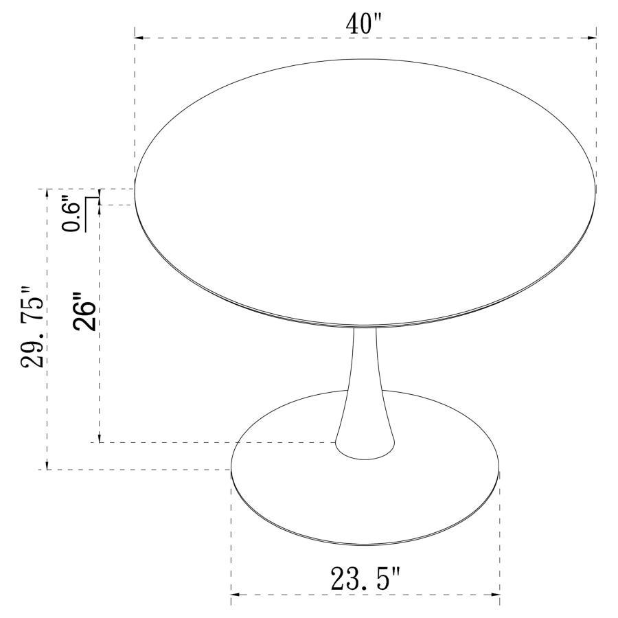 Arkell - Mesa de comedor redonda con pedestal