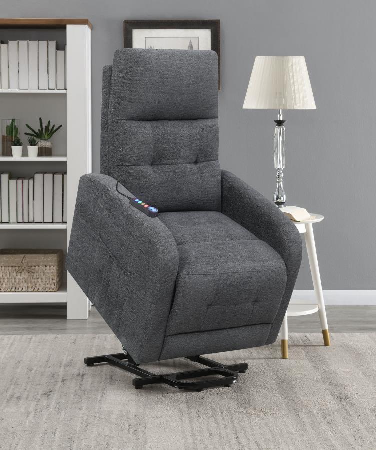 Howie - Sillón reclinable eléctrico tapizado con capitoné