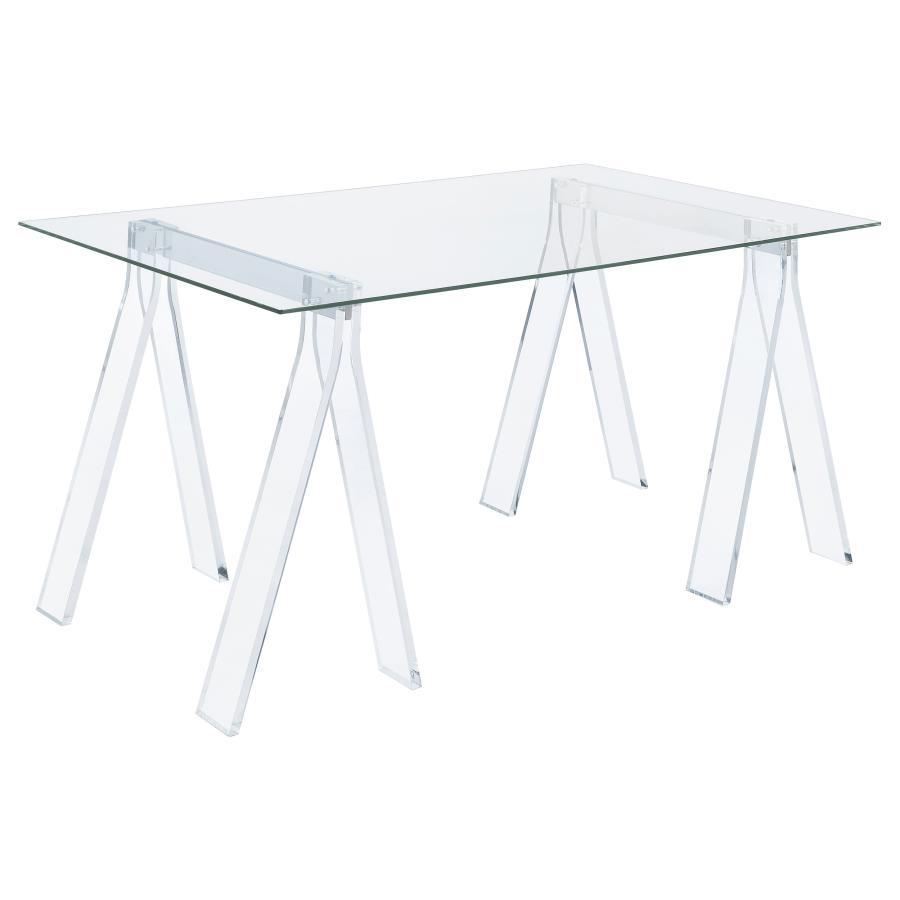 Amaturo - Writing Desk With Glass Top - Clear