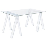 Amaturo - Writing Desk With Glass Top - Clear