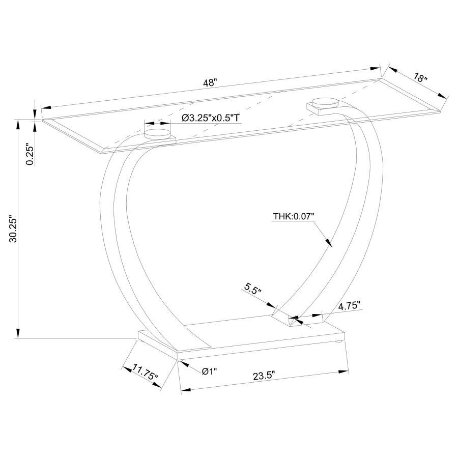 Pruitt - Mesa de sofá rectangular - Satén