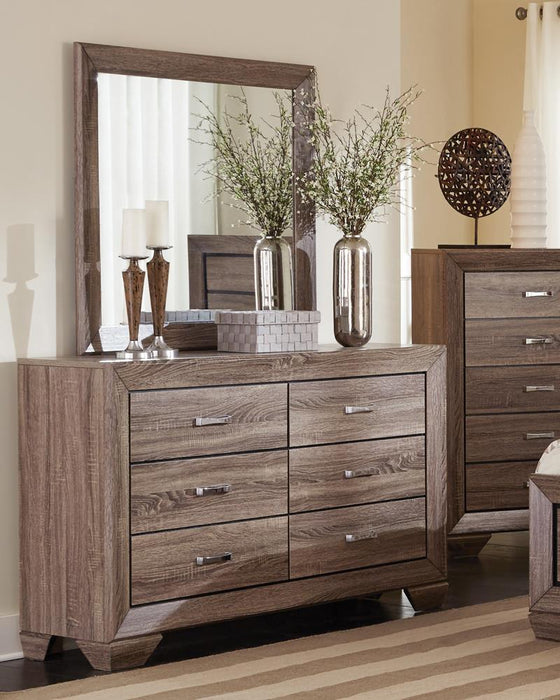 Kauffman Rectangular Dresser Mirror Washed Taupe