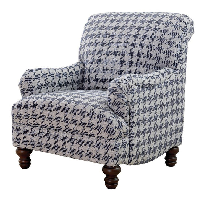 Glenn Recessed Arms Accent Chair Blue