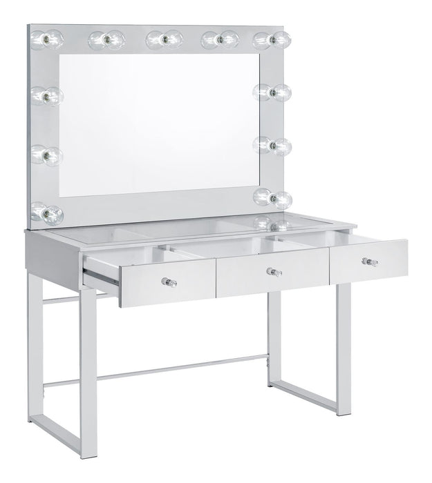 Umbridge 3-drawer Vanity with Lighting Chrome and White