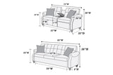 Sofa & Loveseat W/USB Console-Blue Grey