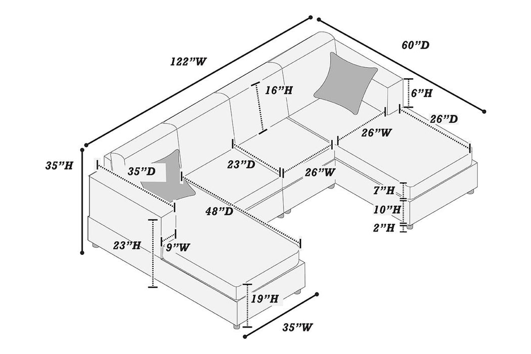 2pc Sectional Sofa Set